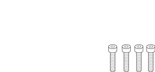 Vier zylindrische Schrauben mit Innensechskant, geeignet für verschiedene Anwendungen. Ideal Standard bietet diese Schrauben in verschiedenen Designs an.